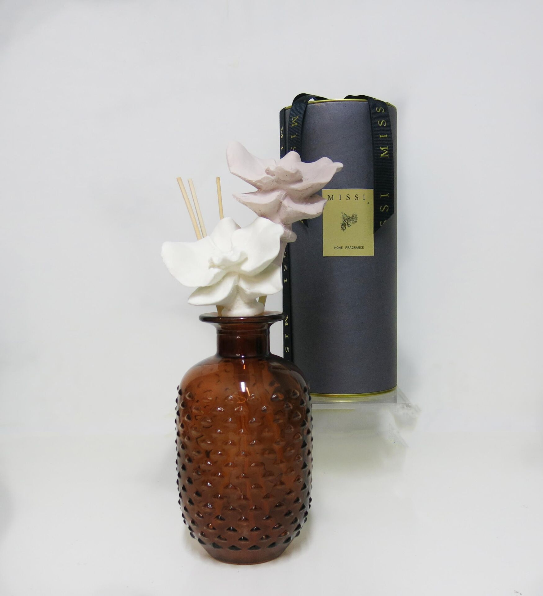 Özel Kutulu Kahverengi Kabartmalı Şişe Dark Amber Oda Kokusu Hediye Seti