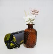 Özel Kutulu Kahverengi Kabartmalı Şişe Dark Amber Oda Kokusu Hediye Seti