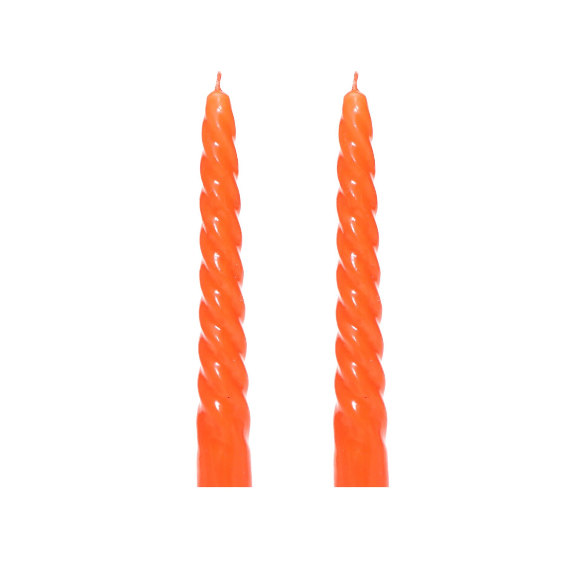 2li Burgulu Turuncu Şamdan Mum Seti