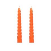 2li Burgulu Turuncu Şamdan Mum Seti