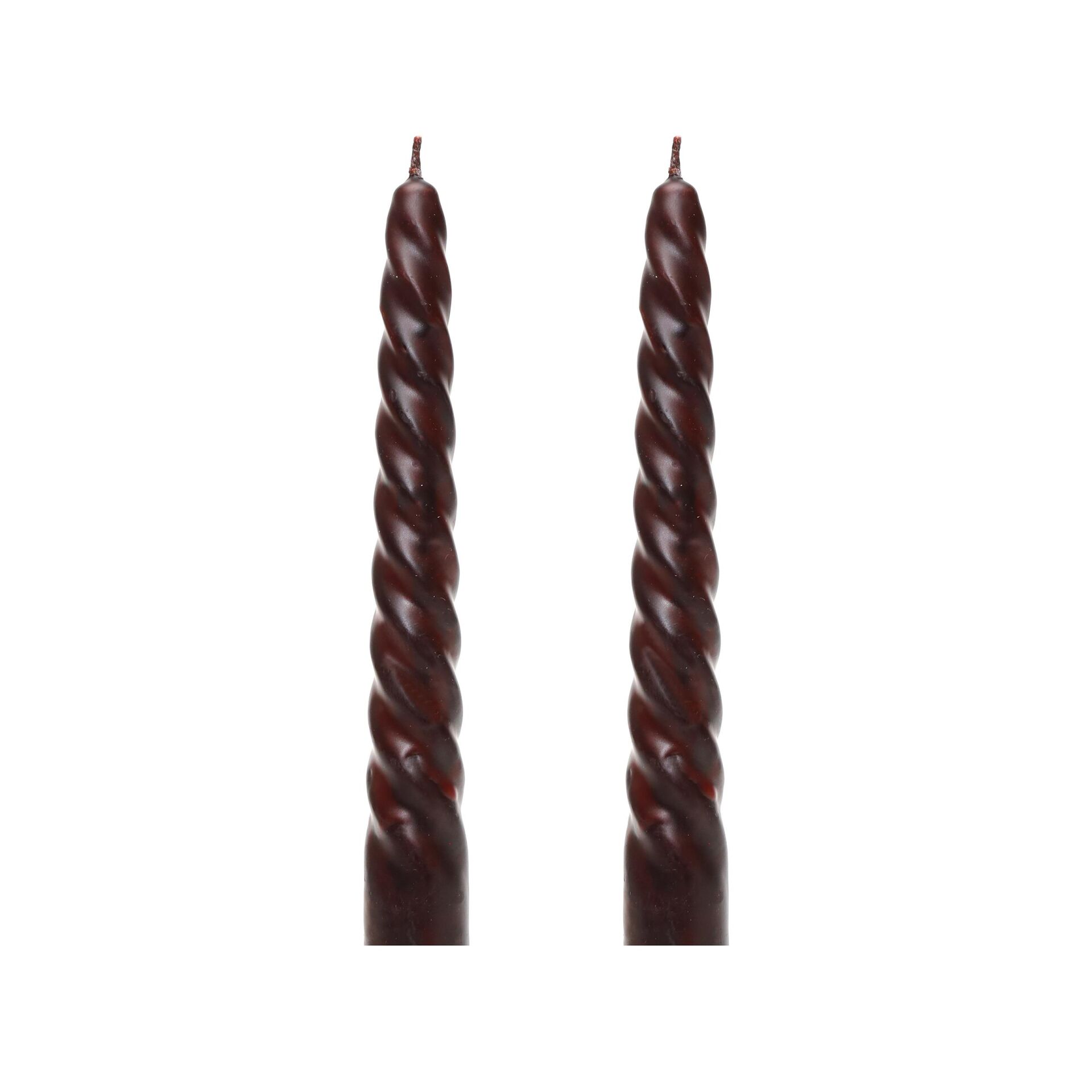 2li Burgulu KAhverengi Şamdan Mum Seti