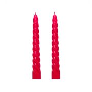 2'li Fuşya Burgulu Şamdan Mum Seti