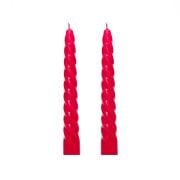 2'li Fuşya Burgulu Şamdan Mum Seti