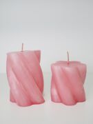 Pembe 2'li Burgulu Blok Mum Seti