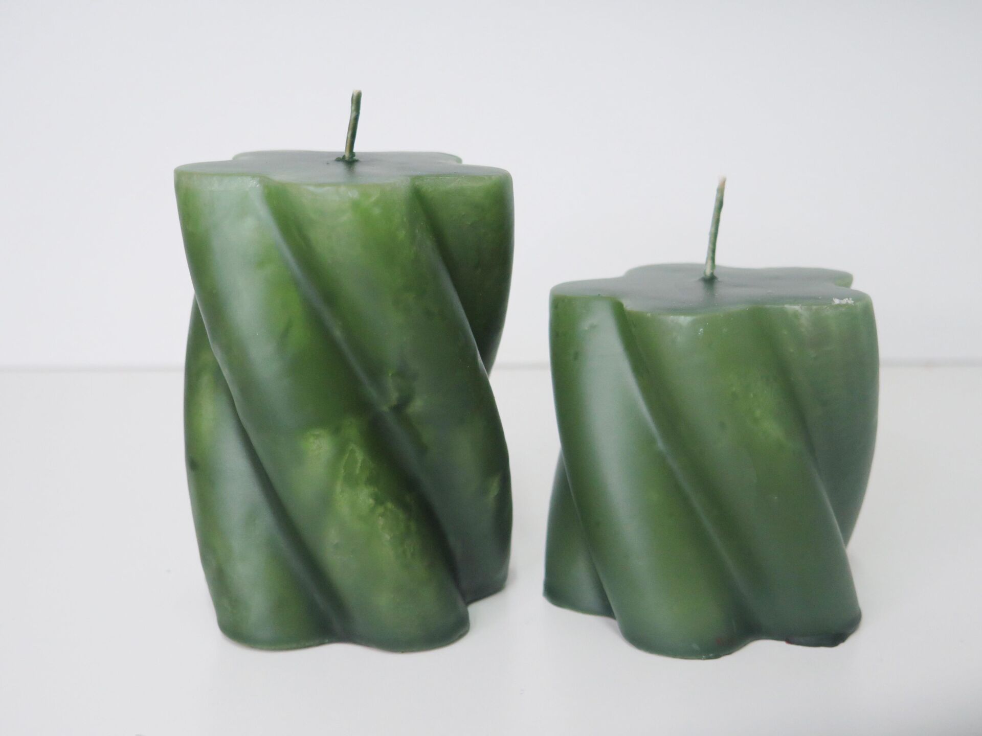 Yeşil 2'li Burgulu Blok Mum Seti