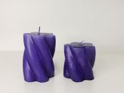 Mor 2'li Burgulu Blok Mum Seti
