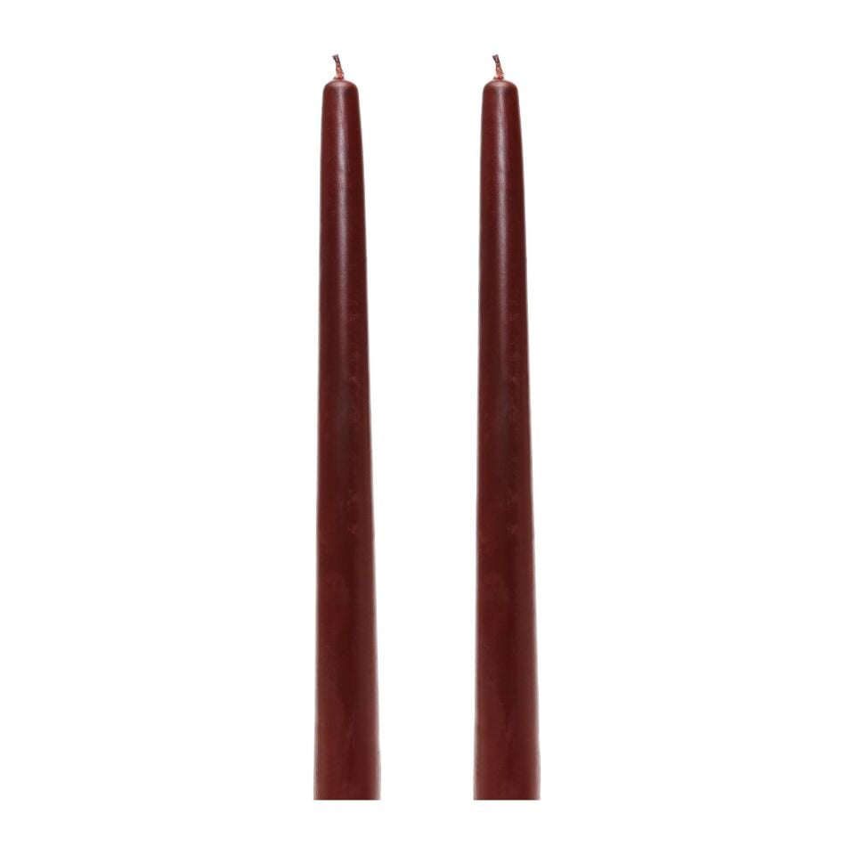 2'li Kahverengi Konik Şamdan Mum Seti