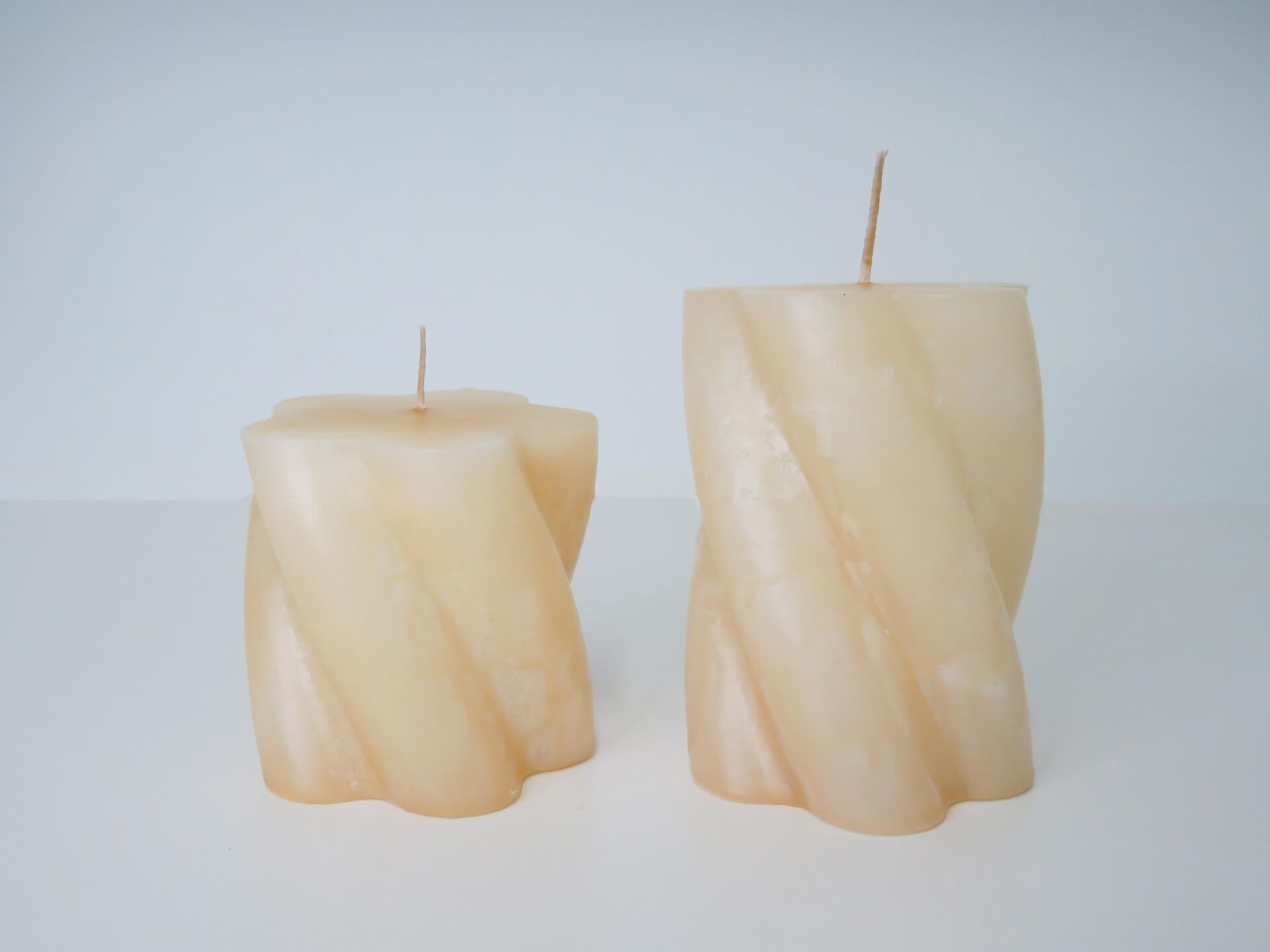 Ekru 2'li Burgulu Blok Mum Seti