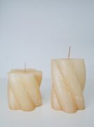 Ekru 2'li Burgulu Blok Mum Seti