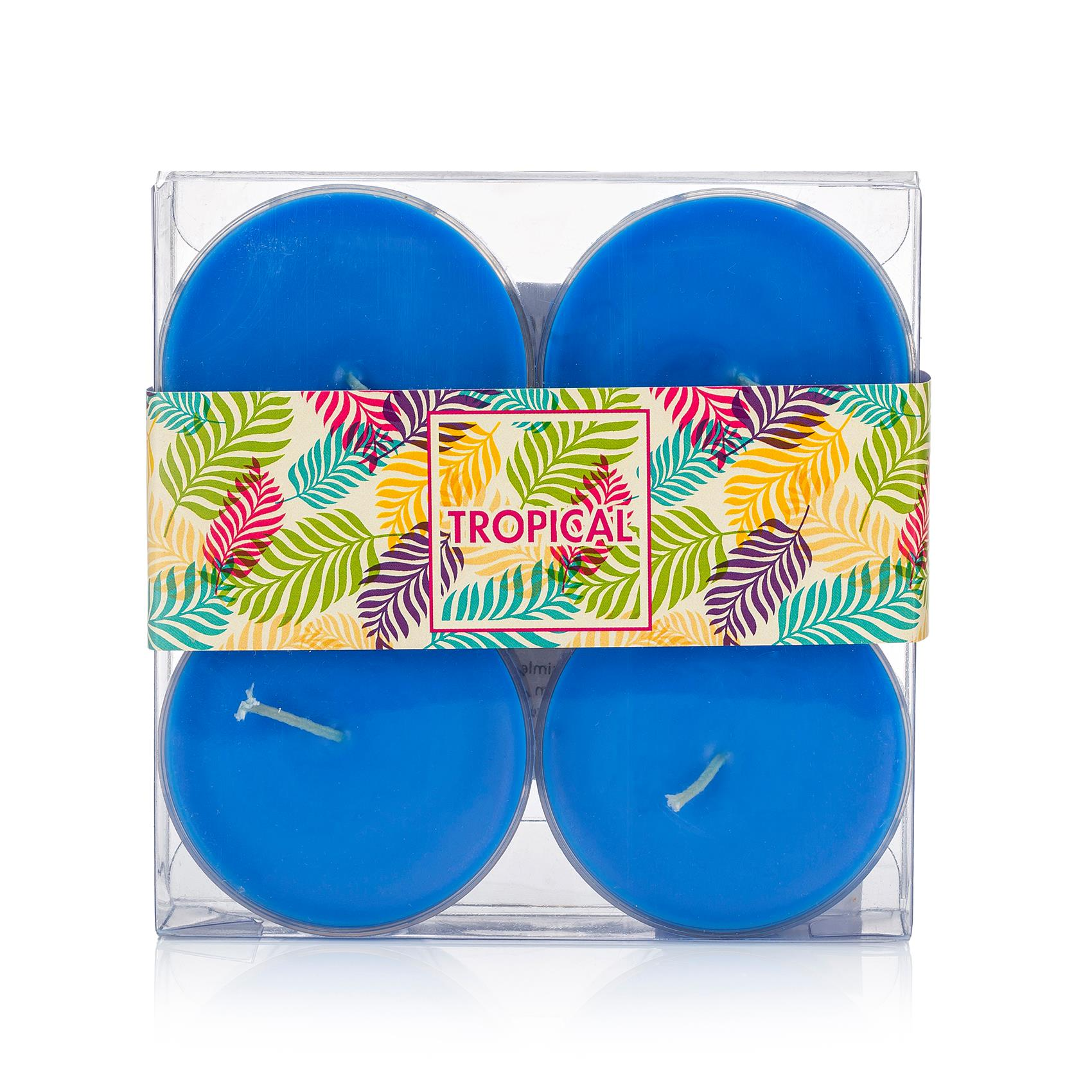 MİSSİ 4'LÜ MAVİ RENK MAXI TEALIGHT MUM