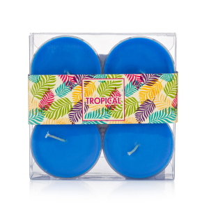 MİSSİ 4'LÜ MAVİ RENK MAXI TEALIGHT MUM
