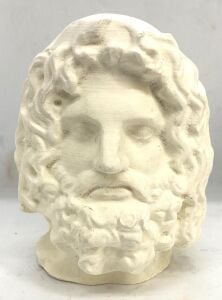 Pachouli Kokulu Dekoratif Ekru Serapis Seramik Taş Heykel(H:19 CM)