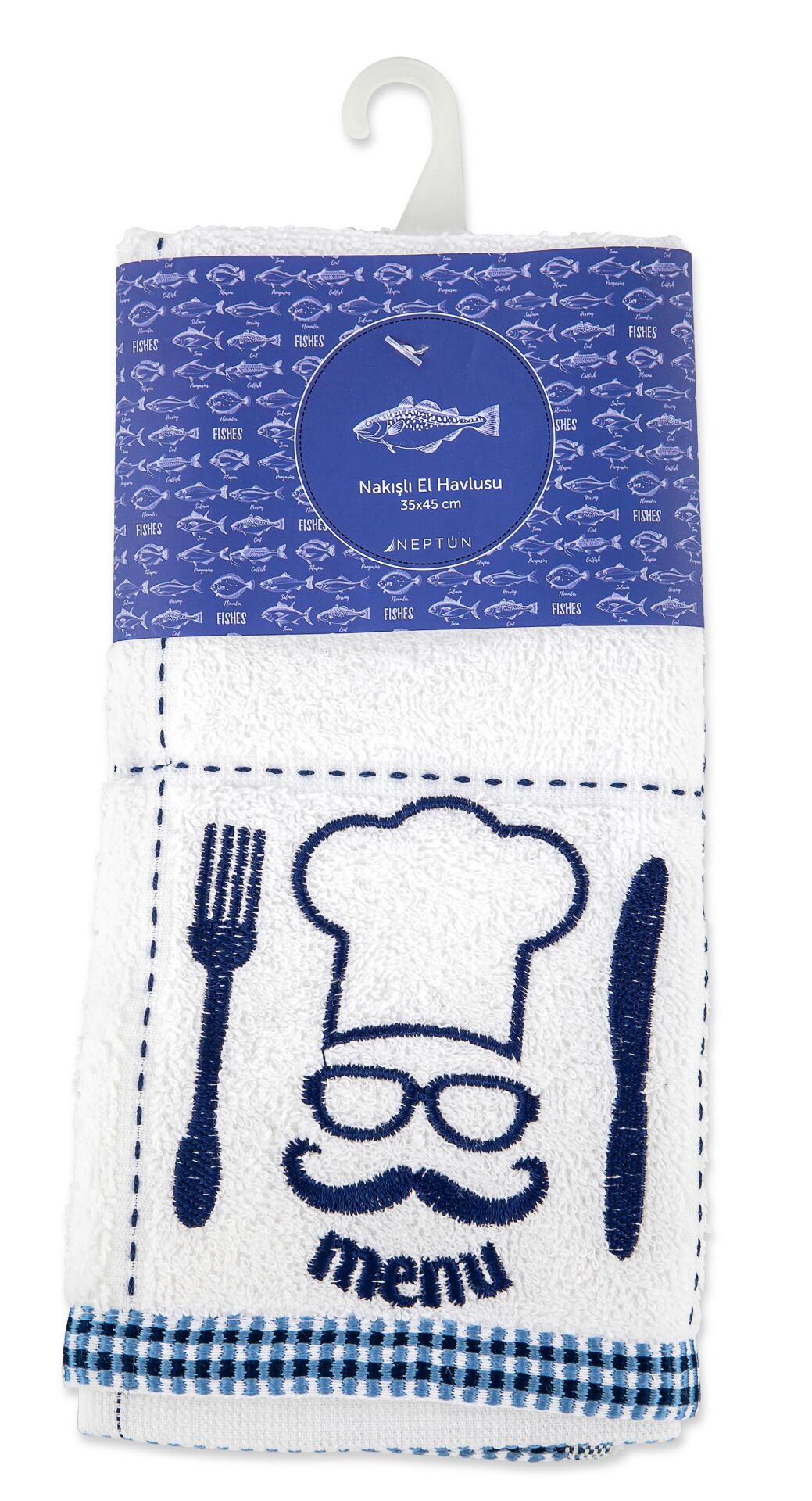 Mavi Nakışlı Mutfak Havlusu (30X45 cm)