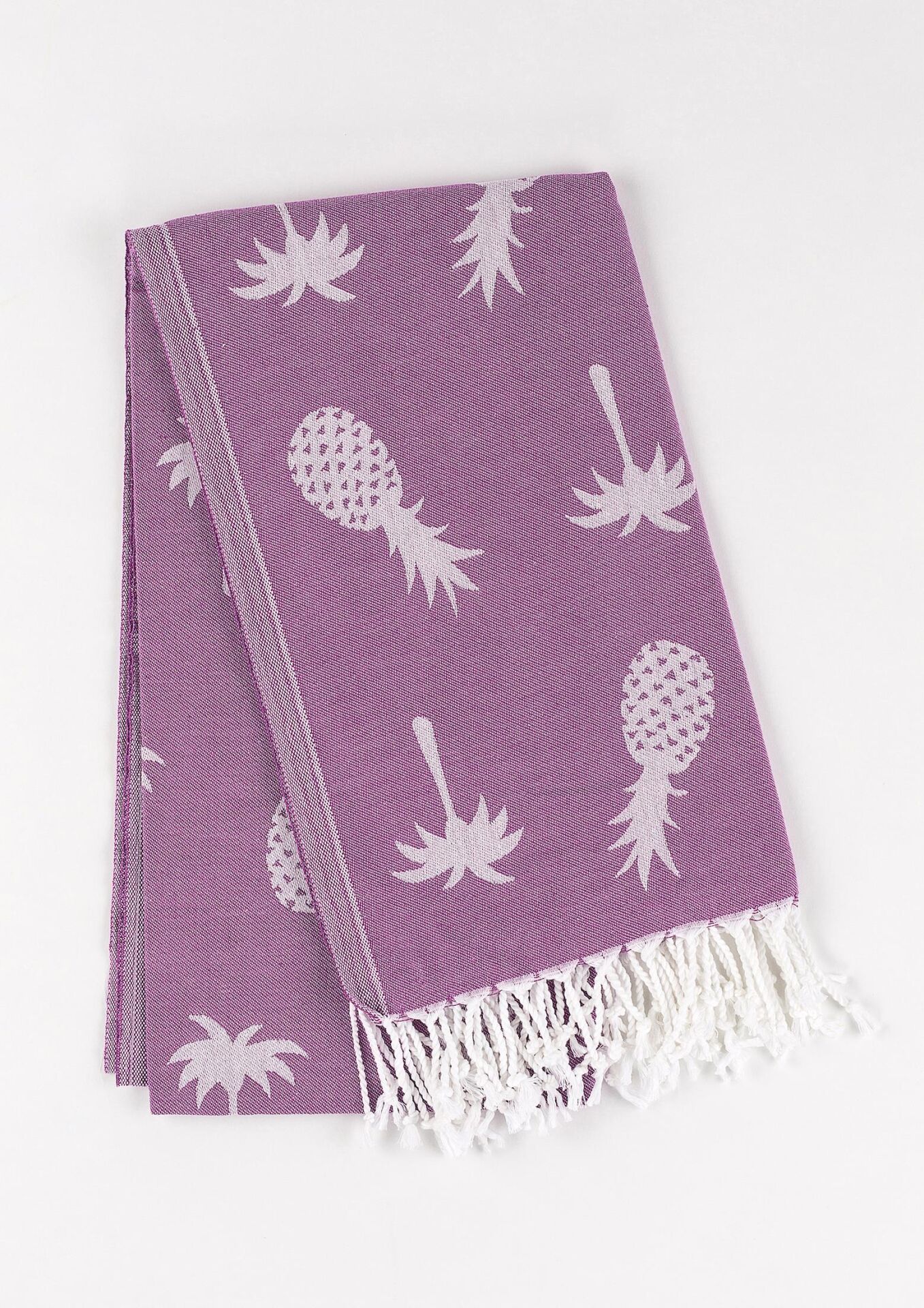 Mor Ananas Jakarlı Pamuk Peştemal