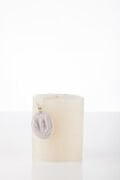 7x8 Ekru Lavanta Taşlı Silindir Mum