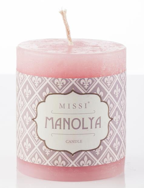 7X8 Soft Pembe Silindir Mum