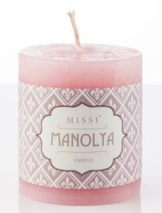 7X8 Soft Pembe Silindir Mum