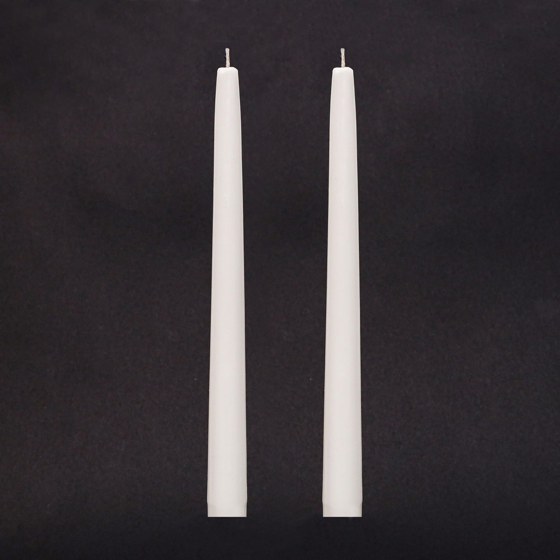 2'li Ekru Konik Şamdan Mum Seti