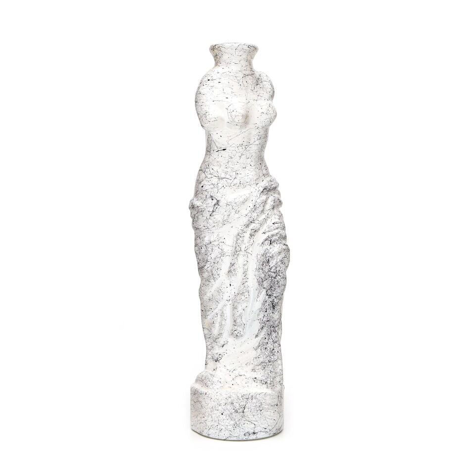 33 cm Mermer Desenli Venüs Cam Vazo (33 cm)