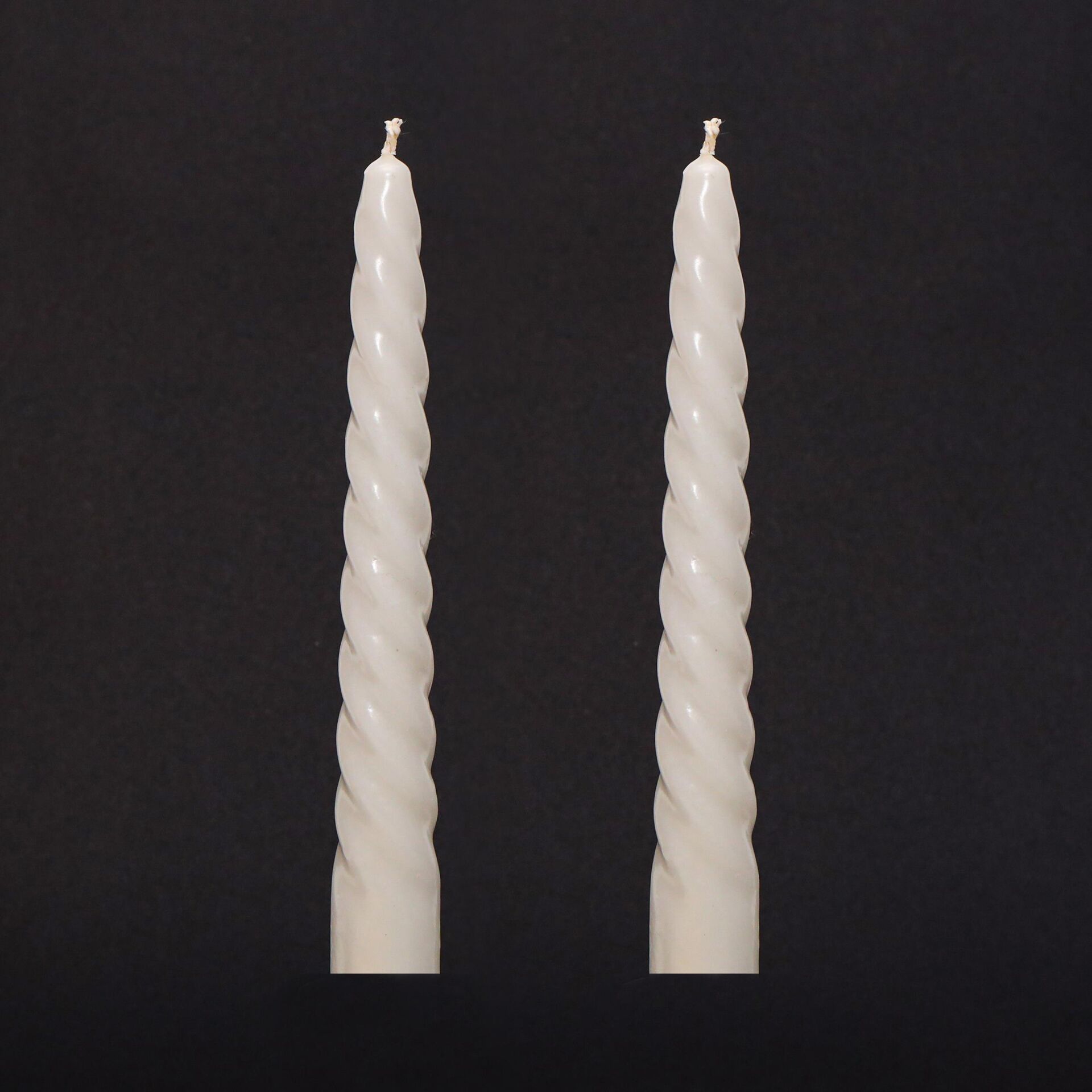 2'li Ekru Burgulu Şamdan Mum Seti