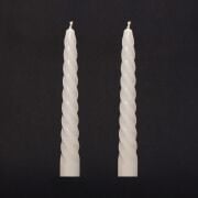 2'li Ekru Burgulu Şamdan Mum Seti