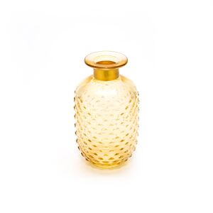 Gold Boyunlu Amber Cam Vazo (15 CM)
