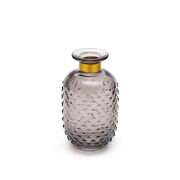 Gold Boyunlu Antrasit Cam Vazo (15 CM)