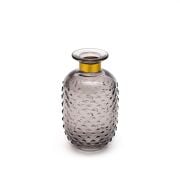 Gold Boyunlu Antrasit Cam Vazo (15 CM)