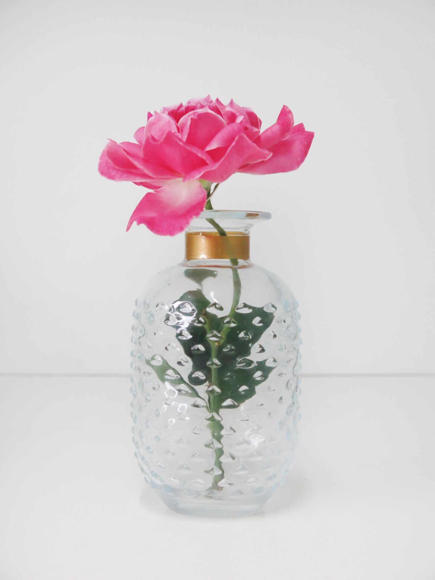 Gold Boyunlu Cam Vazo(15 CM)