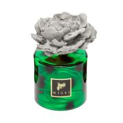 500 ml Yeşil Leopar Desenli Cam Şişe Seramik Taşlı Black Vanilya Oda Kokusu