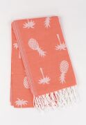 Turuncu Tropik Desen Pamuk Peştemal