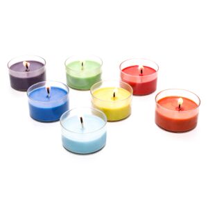 7 Chakra Meditasyon Kristal Kap İçi Mum Seti (Large)