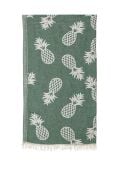 Yeşil Ananas Jakarlı Doubleface Pamuk Peştemal