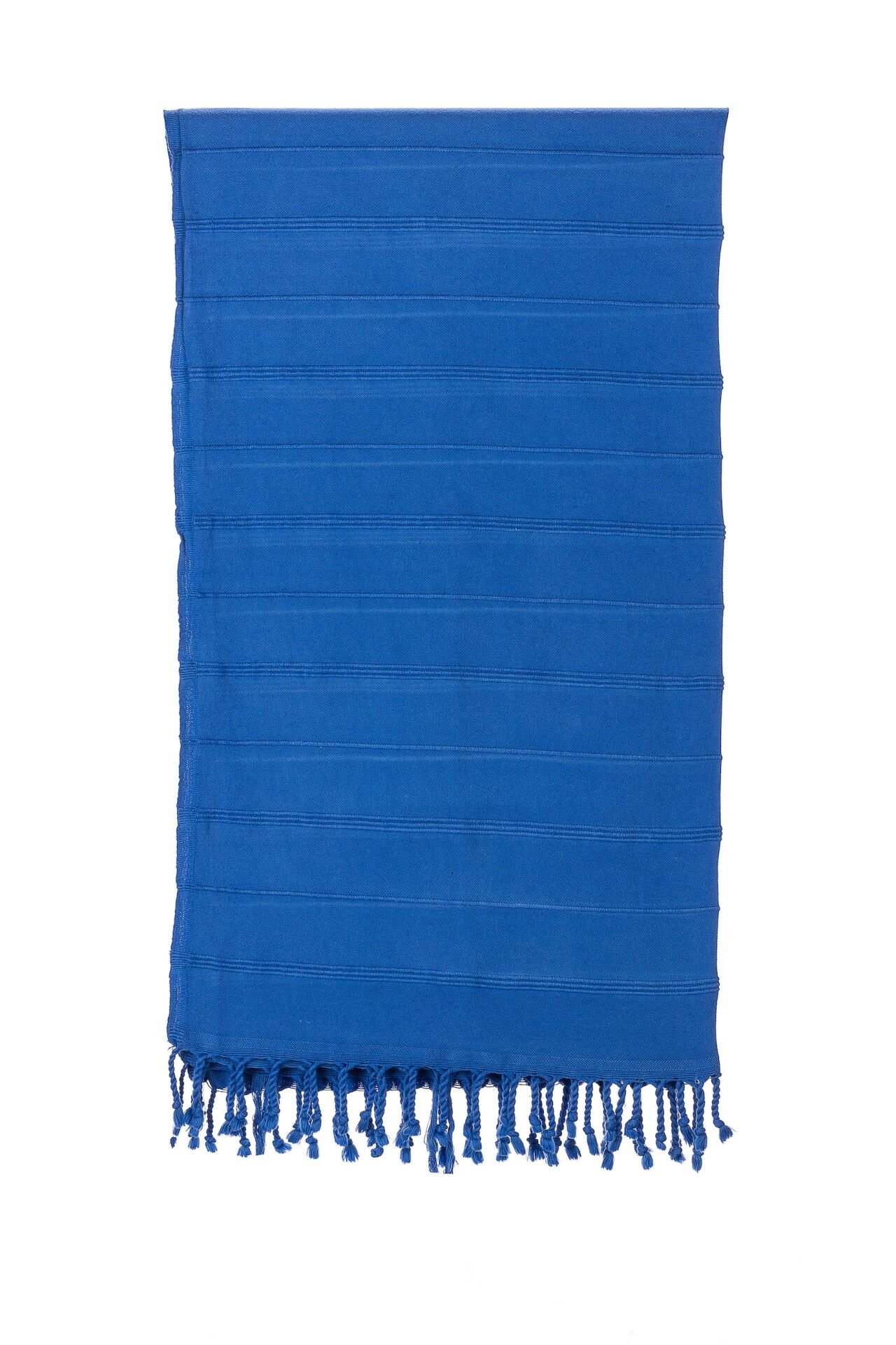 Saks Mavisi Fitilli Double Pamuk Peştemal