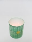 Yeşil Batik Desenli Cam Bardak Mumluk ve Tealight Seti