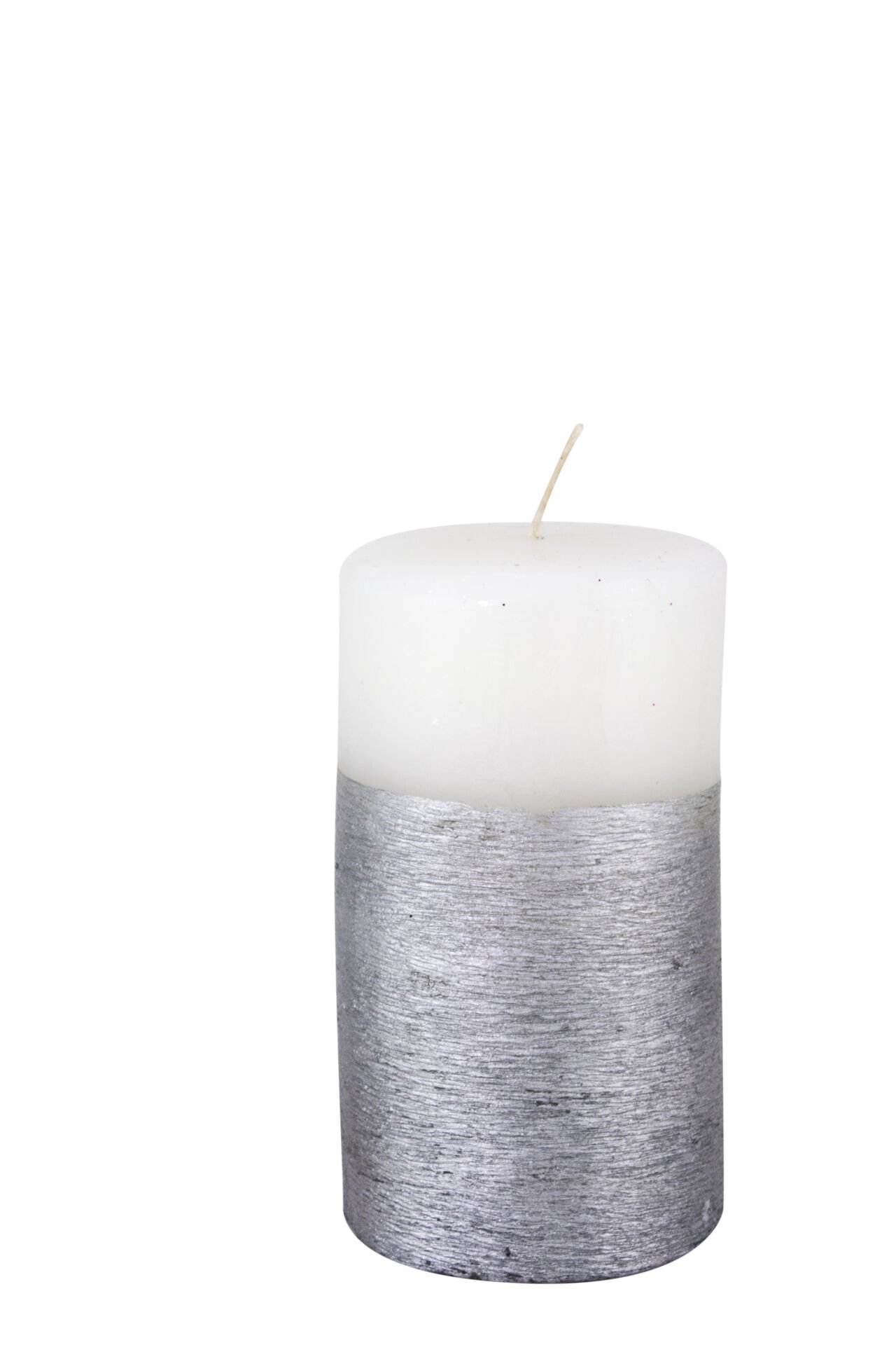 7x12 Gümüş Taramalı Silindir Mum