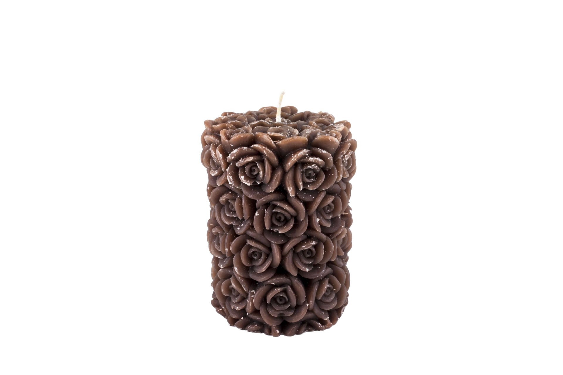 MİSSİ 7x8 GÜL KABARTMALI KAHVERENGİ MUM