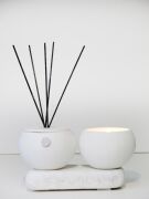 MİSSİ TAŞTAN YASEMİN SANDAL EKRU OVAL ODA KOKUSU VE VEGAN MUM SETİ