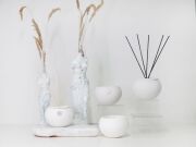 MİSSİ TAŞTAN YASEMİN SANDAL EKRU OVAL ODA KOKUSU VE VEGAN MUM SETİ