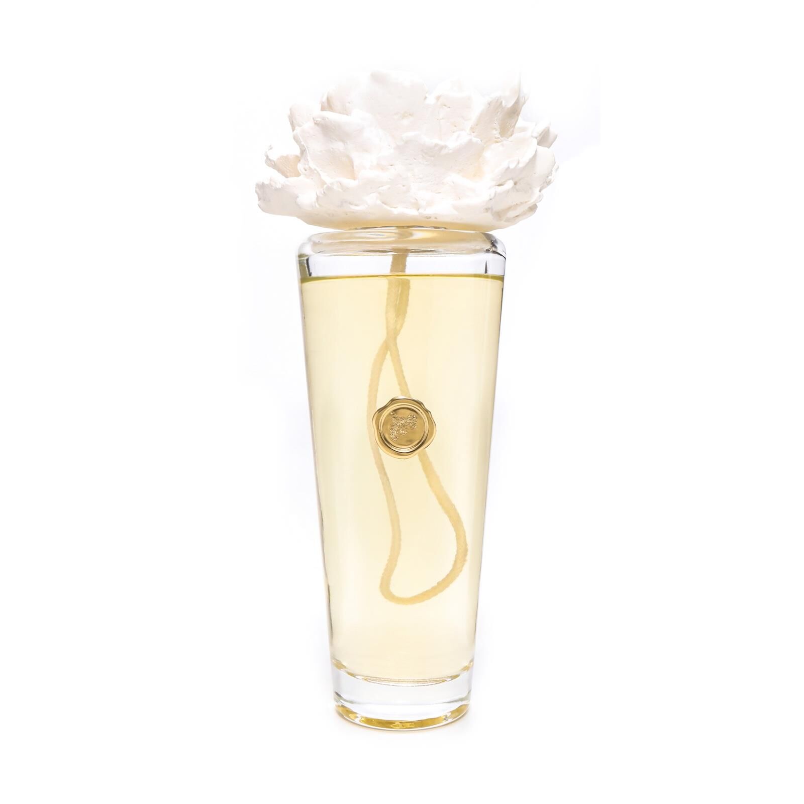 400 ml Konik Uzun Cam Şişe Seramik Taşlı White Jasmine Oda Kokusu