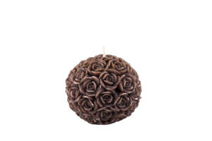 8 cm Gül Kabartmalı Kahverengi Top Mum