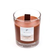 Ahşap Fitilli Dark Wood Kokulu Kahverengi Cracklıng Vegan Mum (Çıtırtılı)