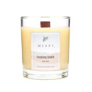 Ahşap Fitilli Black Vanilya Ekru Crackling (Çıtırtılı) Vegan Mum