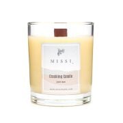 Ahşap Fitilli Amber Çiçeği Kokulu Ekru Cracklıng Vegan Mum (Çıtırtılı)