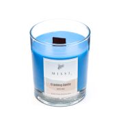 Ahşap Fitilli Sandal Wood Mavi Çıtırtılı Vegan Mum (Crackling)