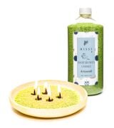 Yaratıcı İnci Tozu Dark Amber Kokulu Yeşil Renk Mum (30 adet fitil ile birlikte)-400 gr