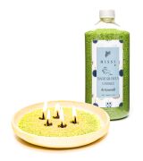 Yaratıcı İnci Tozu Dark Amber Kokulu Yeşil Renk Mum (30 adet fitil ile birlikte)-400 gr