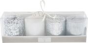 4lü Gümüş Mum Hediye Seti