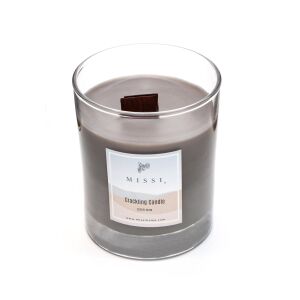 Ahşap Fitilli Patchouli Kokulu Gri Craklıng Vegan Mum (Çıtırtılı)