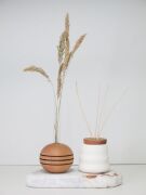 Zen Collection Doğal Mermer Taşlı Yasemin  Sandal Oda Kokusu ve Vazo Seti